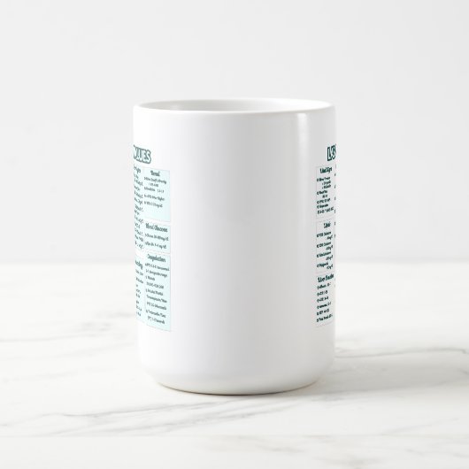 Lab values for nurses -Medical Lab Reference Chart コーヒーマグカップ (中央)