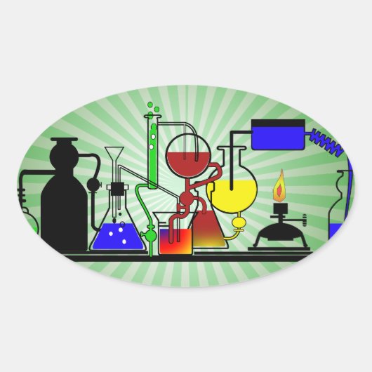 LAB WARE - LABORATORY GLASSWARE不機嫌 楕円形シール (正面)