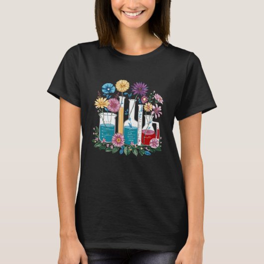 Lab Week Floral Chemistry – Fun Science Tシャツ (正面)