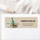 Label内にメッセージがある水色ボトル ラベル (インサイチュ)