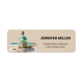 Label内にメッセージがある水色ボトル ラベル