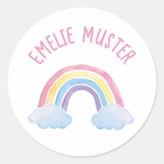 Label - Rainbow Clouds ラウンドシール (正面)