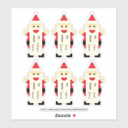 Label Santa Cartoonから可愛いおもしろいクリスマス シール (シート)