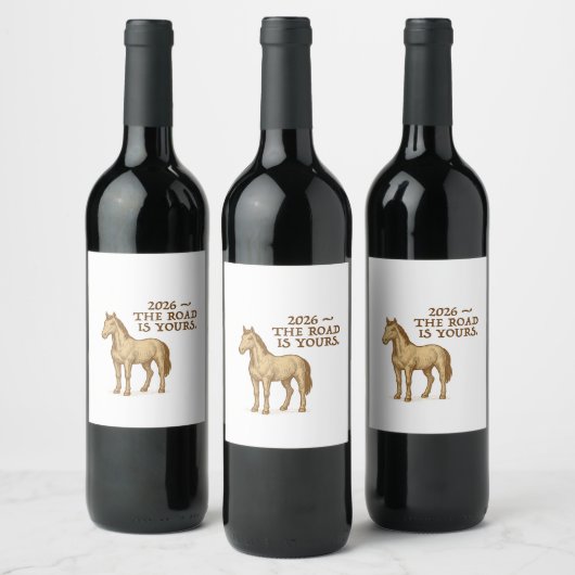 Label Set with motivational text and horse ワインラベル (ボトル)