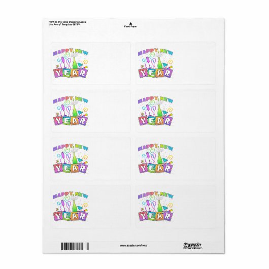 LABELS - Happy New Yearお祝い ラベル (フルシート)
