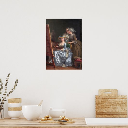 Labille-Guiard - Self-Portrait With Two Students ポスター (キッチン)