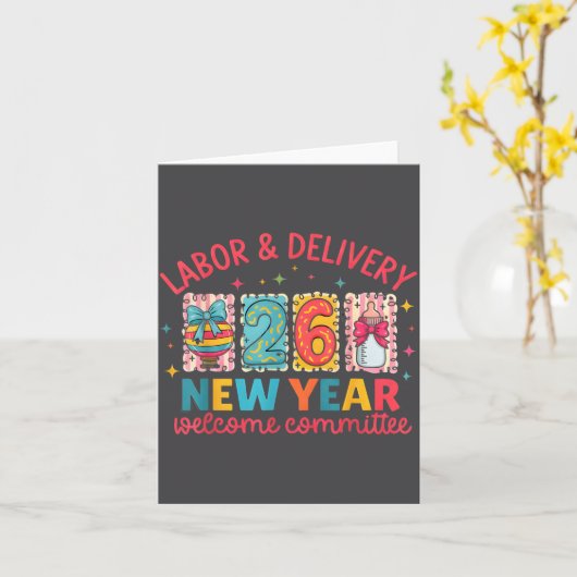 Labor & Delivery 2026 New Year Welcome Committ カード (黄色い花)
