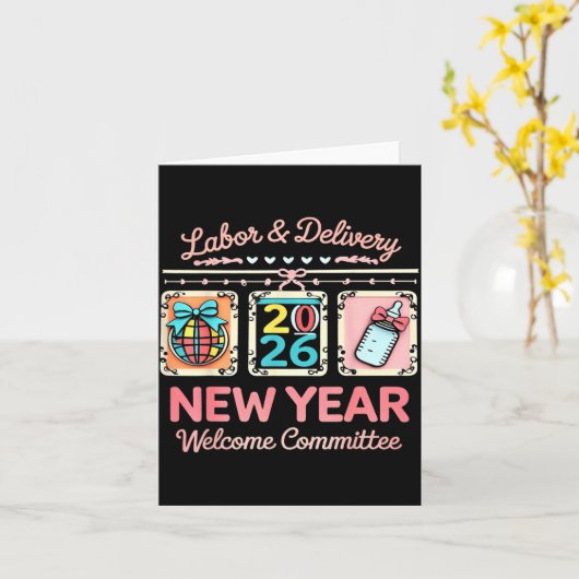 Labor &amp; Delivery 2026 New Year Welcome Committ カード (黄色い花)