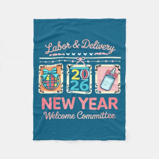 Labor &amp; Delivery 2026 New Year Welcome Committ フリースブランケット (正面)