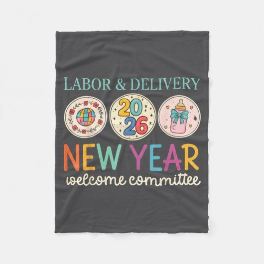 Labor &amp; Delivery 2026 New Year Welcome Committ フリースブランケット (正面)