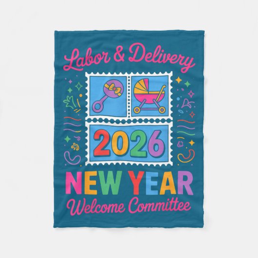 Labor &amp; Delivery 2026 New Year Welcome Committ フリースブランケット (正面)