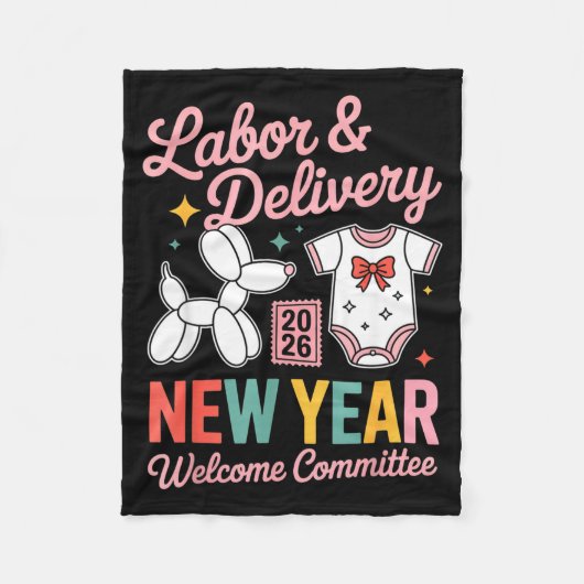 Labor &amp; Delivery 2026 New Year Welcome Committ フリースブランケット (正面)
