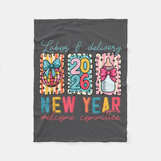 Labor &amp; Delivery 2026 New Year Welcome Committ フリースブランケット (正面)