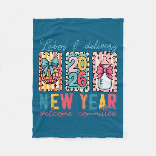 Labor &amp; Delivery 2026 New Year Welcome Committ フリースブランケット (正面)