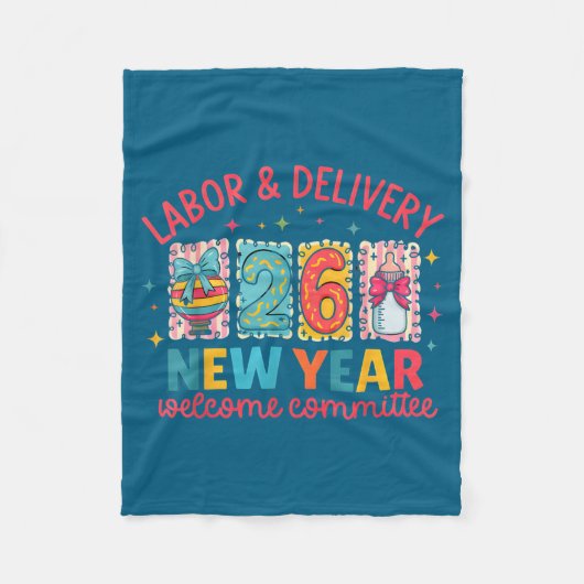 Labor &amp; Delivery 2026 New Year Welcome Committ フリースブランケット (正面)