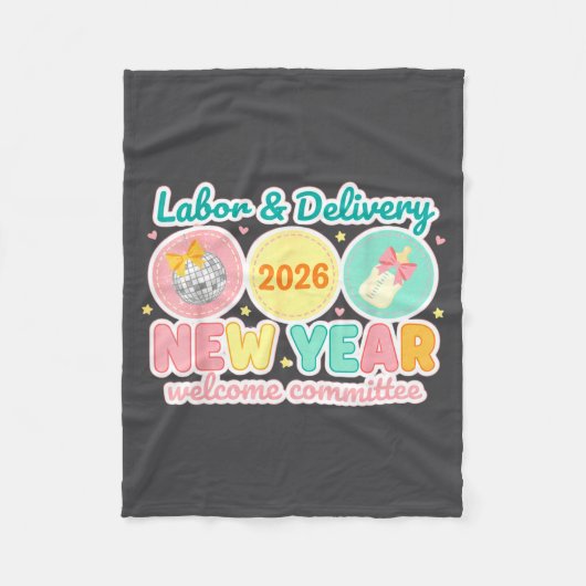 Labor &amp; Delivery 2026 New Year Welcome Committ フリースブランケット (正面)