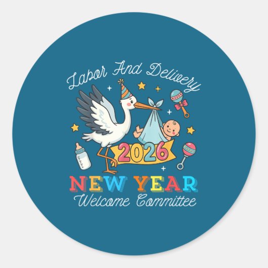 Labor &amp; Delivery New Year Welcome Committee 20 ラウンドシール (正面)