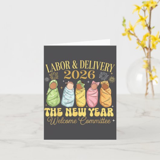 Labor And Delivery 2026 New Year Welcome Committee カード (黄色い花)