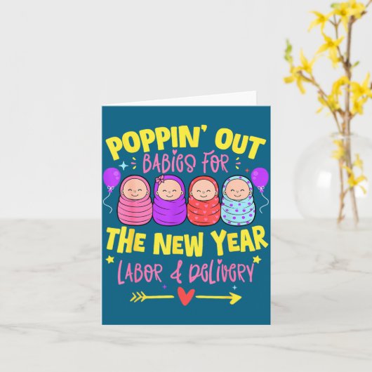 Labor And Delivery L&amp;d Nurse Happy New Year  カード (黄色い花)