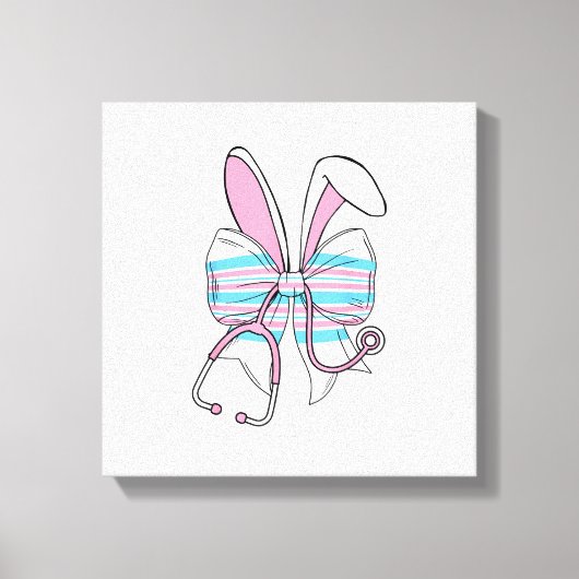 Labor And Delivery Nurse Easter Bunny Ears Baby Bl キャンバスプリント (正面)