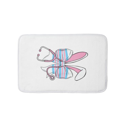 Labor And Delivery Nurse Easter Bunny Ears Baby Bl バスマット (正面)