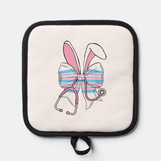 Labor And Delivery Nurse Easter Bunny Ears Baby Bl 鍋敷き (正面)