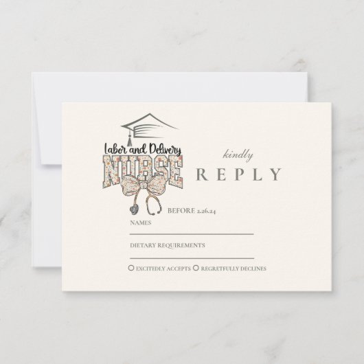 Labor and Delivery Nurse Graduation Party 出欠カード (正面)