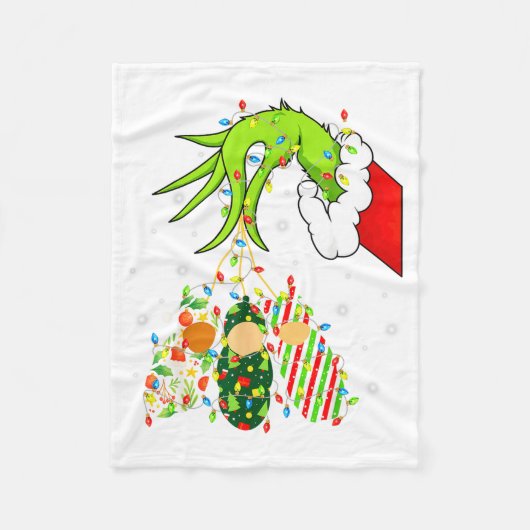 Labor And Delivery Nurse Merry Christmas Xmas Ligh フリースブランケット (正面)