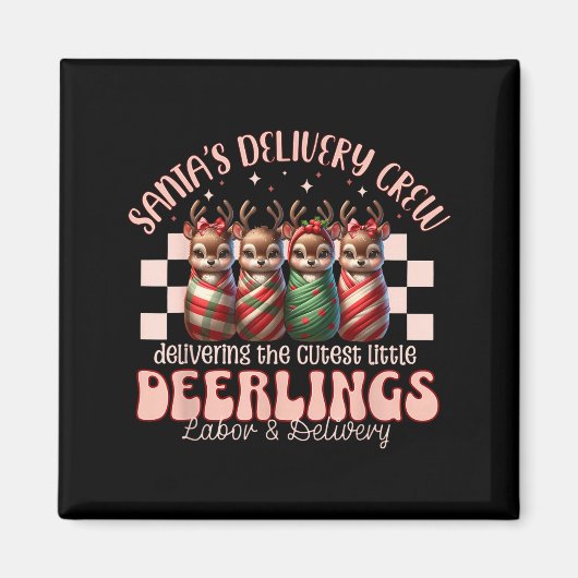 Labor And Delivery Reindeer Swaddle Christmas L&am マグネット (正面)
