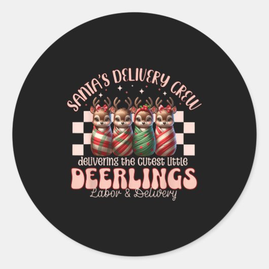 Labor And Delivery Reindeer Swaddle Christmas L&am ラウンドシール (正面)