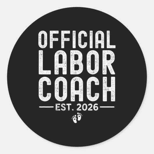 Labor Coach Est 2026 Expecting New Mom Dad Baby Sh ラウンドシール (正面)