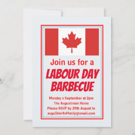 LABOR DAY BBQ BARBECUEカナダカスタマイズ国旗 招待状