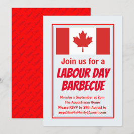LABOR DAY BBQ BARBECUEカナダカスタマイズ国旗 招待状