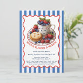 Labor Day Brunch招待状 – ペストリー&フルーツ 招待状 (スタンド正面)