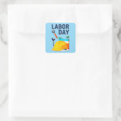 Labor Day Construction Worker Helmet Design スクエアシール (バッグ)