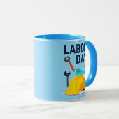 Labor Day Construction Worker Helmet Design マグカップ (正面右)