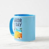 Labor Day Construction Worker Helmet Design マグカップ (正面左)