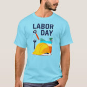 Labor Day Construction Worker Helmet Design Tシャツ (正面)