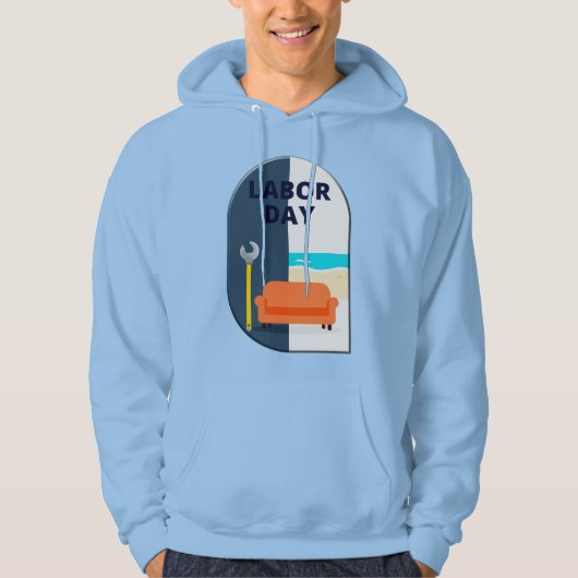 Labor Day Minimal Worker Relax Design パーカ (正面)