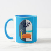 Labor Day Minimal Worker Relax Design マグカップ (左)