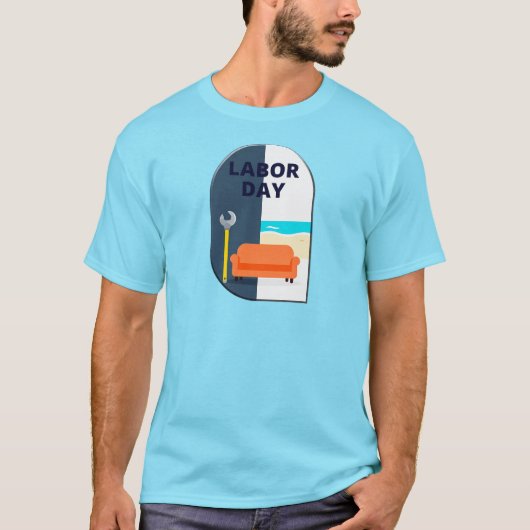 Labor Day Minimal Worker Relax Design Tシャツ (正面)