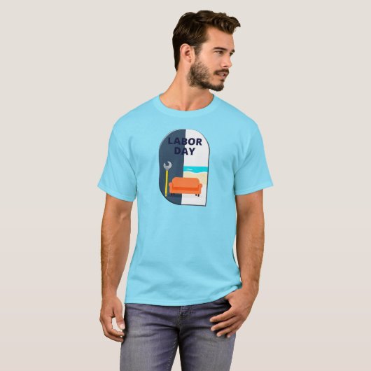 Labor Day Minimal Worker Relax Design Tシャツ (正面フル)