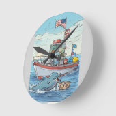 Labor Day Splash ラウンド壁時計 (傾斜)