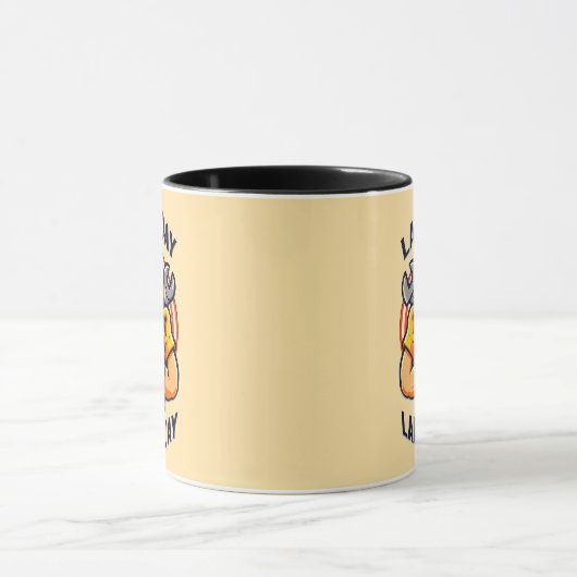 Labor Day Strong Worker Hands Tools Design マグカップ (中央)
