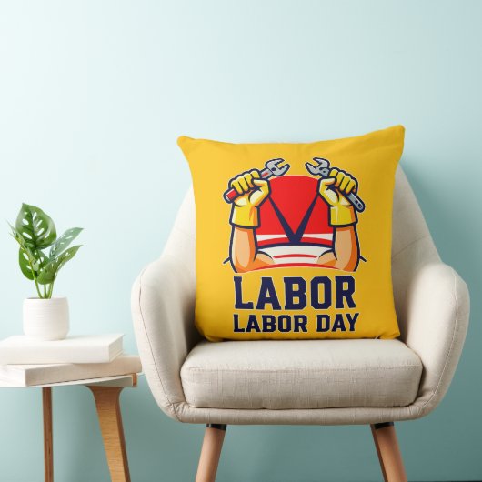 Labor Day Strong Worker Pride Illustration クッション (椅子)