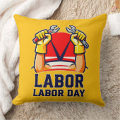 Labor Day Strong Worker Pride Illustration クッション (ブランケット)