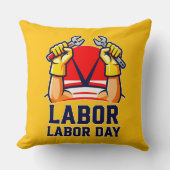 Labor Day Strong Worker Pride Illustration クッション (正面)