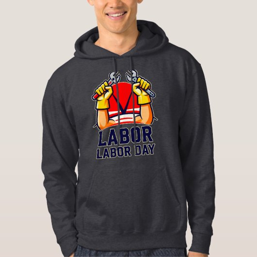 Labor Day Strong Worker Pride Illustration パーカ (正面)