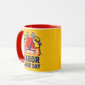 Labor Day Strong Worker Pride Illustration マグカップ (正面左)
