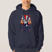 Labor Day Tools Crossed Worker Design パーカ (正面)